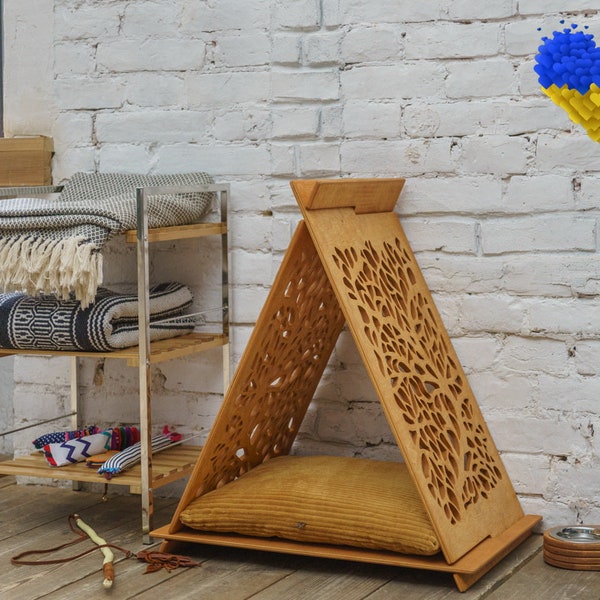 Cat wigwam teepee with soft pillow Ready to Ship, SALE, In Stock Cat Play Furniture