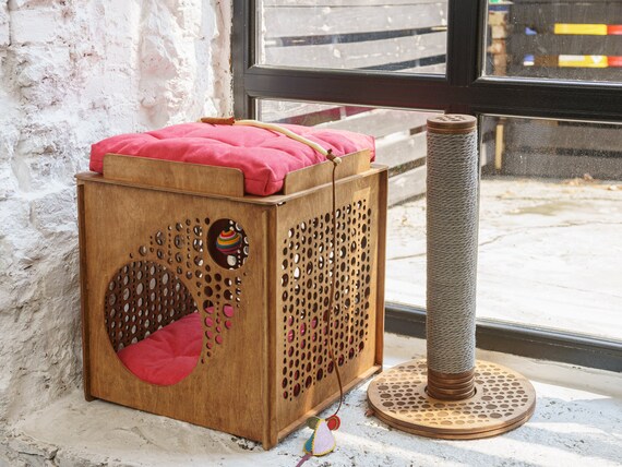 KatzenmöbelSet Modernes KatzenbaumHaustierbetthaus Etsy