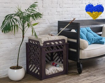 Stylish Plywood Cat House Ready to Ship. FREE SHIPPING. made by Cat Play Furniture