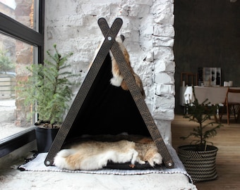 Maison de chat - Tipi pour chat (Édition originale). Meubles pour chats, maison pour chats, maison pour animaux de compagnie, meubles pour chats modernes, maison pour chats pour animaux de compagnie, maison pour lits pour chats