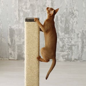 Cat scratching post-L size 35.4 inch. Cat scratcher, modern cat furniture, cat scratching furniture, Christmas gift, pet lover gifts, gift image 3