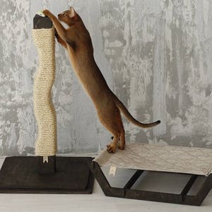 Cat scratching post Zig Zag 28.3 inch. Cat scratcher, modern cat furniture, modern cat tree, scratching post, cat scratching furniture. image 4