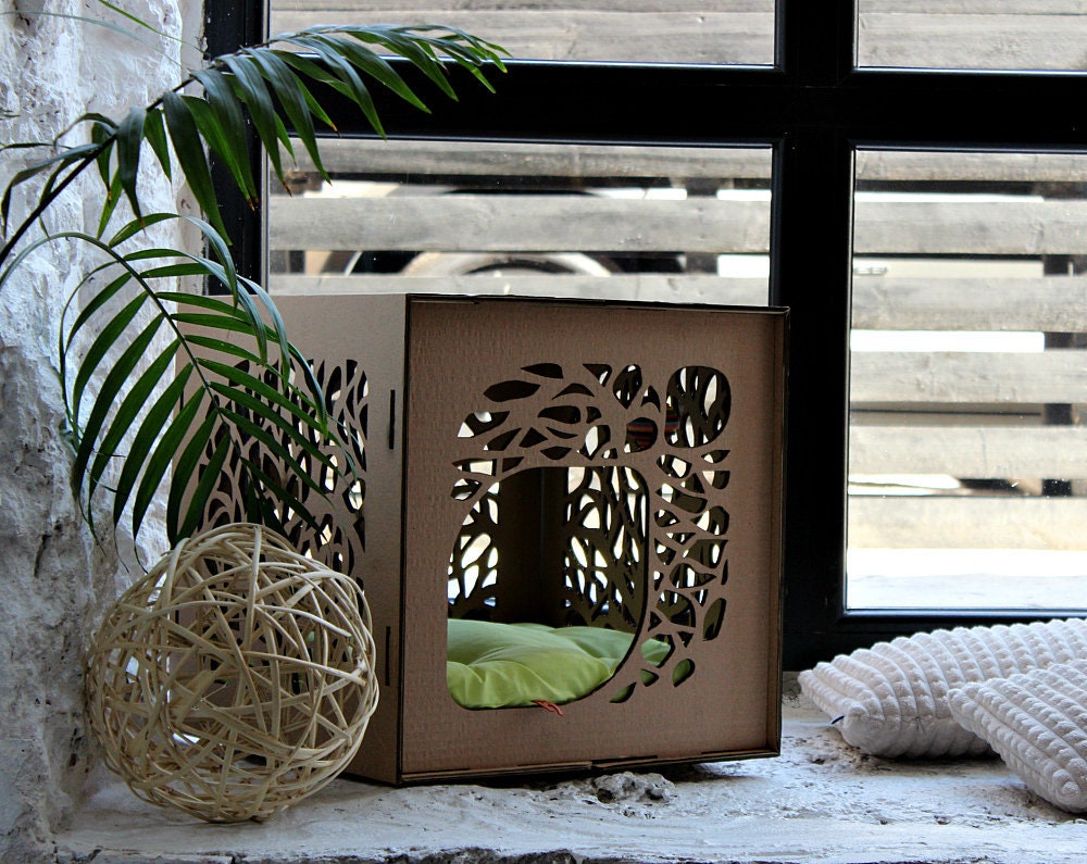 Cardboard cat house Cardboard cat box cat playhouse Etsy