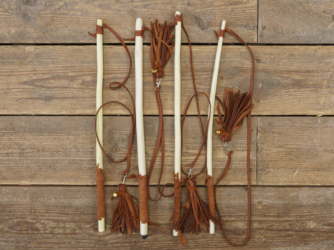 Cat Toys Leather Cat Wand. Cat Wand Toys Toys for Cats Etsy