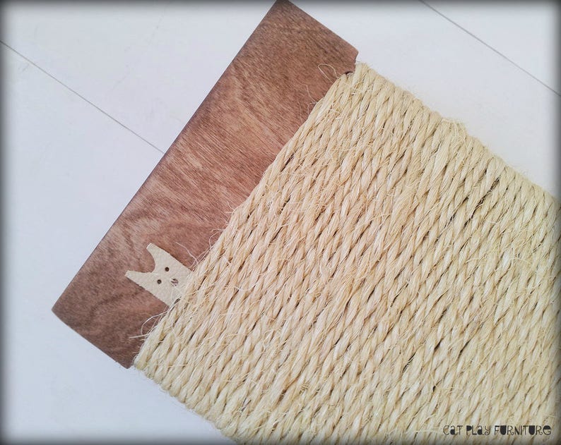 Cat scratcher Floor Gorizontal pad Leather Base. Modern Etsy