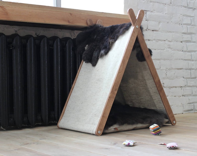 Casa del gato Tipi de gato lapin. Muebles para gatos, camas para gatos, muebles modernos para gatos, tipi para mascotas, cama para bebés imagen 2