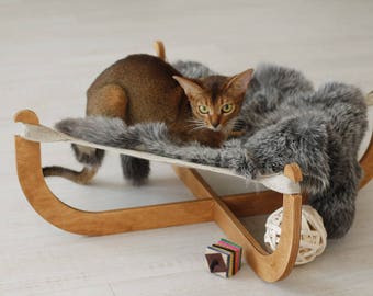 Cat hammock - Posh pet bed (Lapin).Cat furniture, cat beds, cat hammock bed, pet beds,pet furniture, warming gift, pet owner gifts