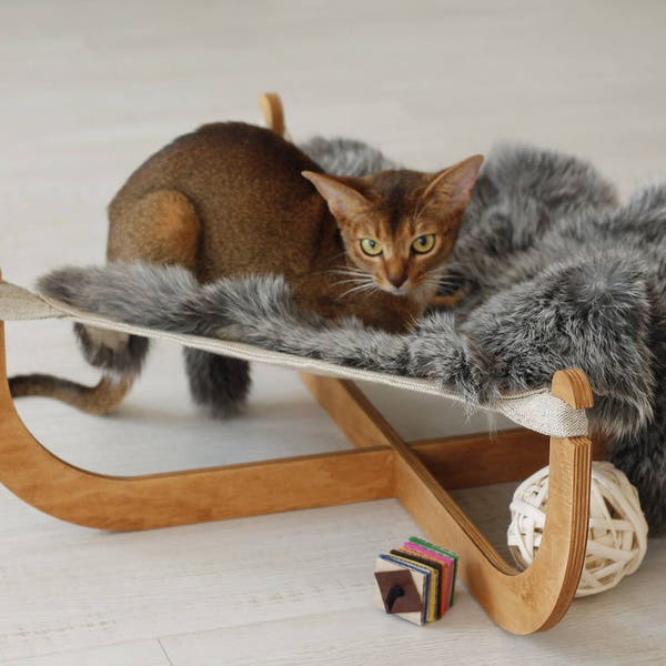 Cat hammock - Posh pet bed (Lapin).Cat furniture, cat beds, cat hammock bed, pet beds,pet furniture, warming gift, pet owner gifts