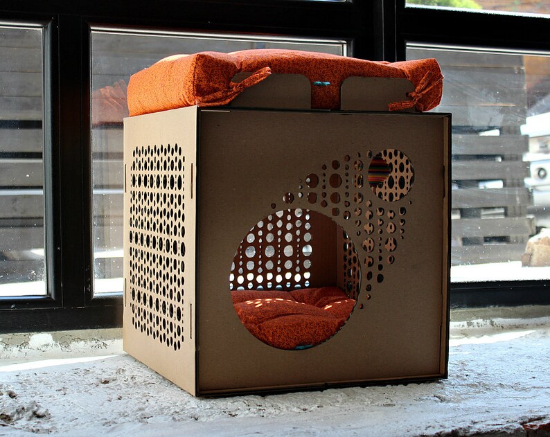 Boite En Carton Pour Chat Action Maison de chat en carton Boîte en carton de maison de | Etsy