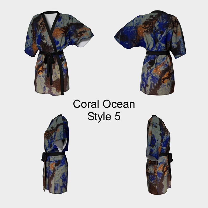 Fluid Art Knit Robe Spa Robe,Swimsuit Coverup Chiffon Artwork Bride Robe Dark Pour Painting Bridesmaid Robe Coverup Kimono Robe