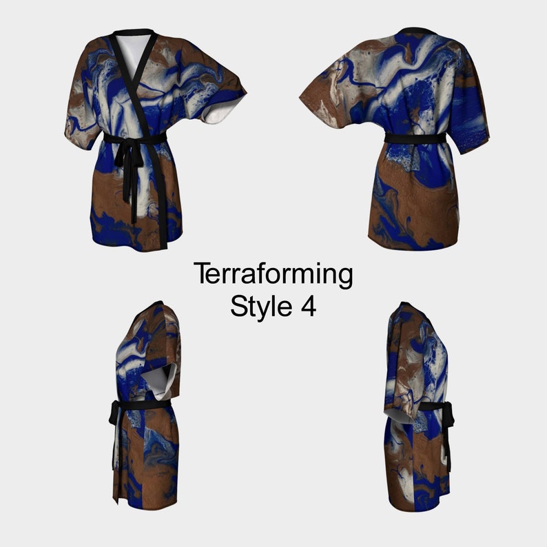Fluid Art Knit Robe Spa Robe,Swimsuit Coverup Chiffon Artwork Bride Robe Dark Pour Painting Bridesmaid Robe Coverup Kimono Robe