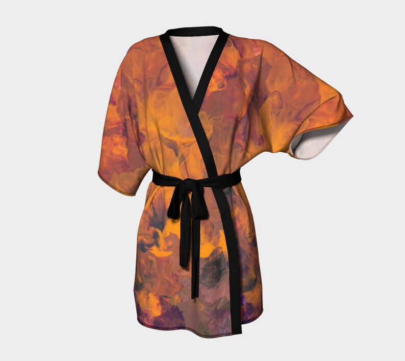 Abstract Coverup Floral Spa Robe Bride Robe Bridesmaid Robe Robe Art Swimsuit Coverup Artwork Kimono Robe Chiffon Sunset Flowers