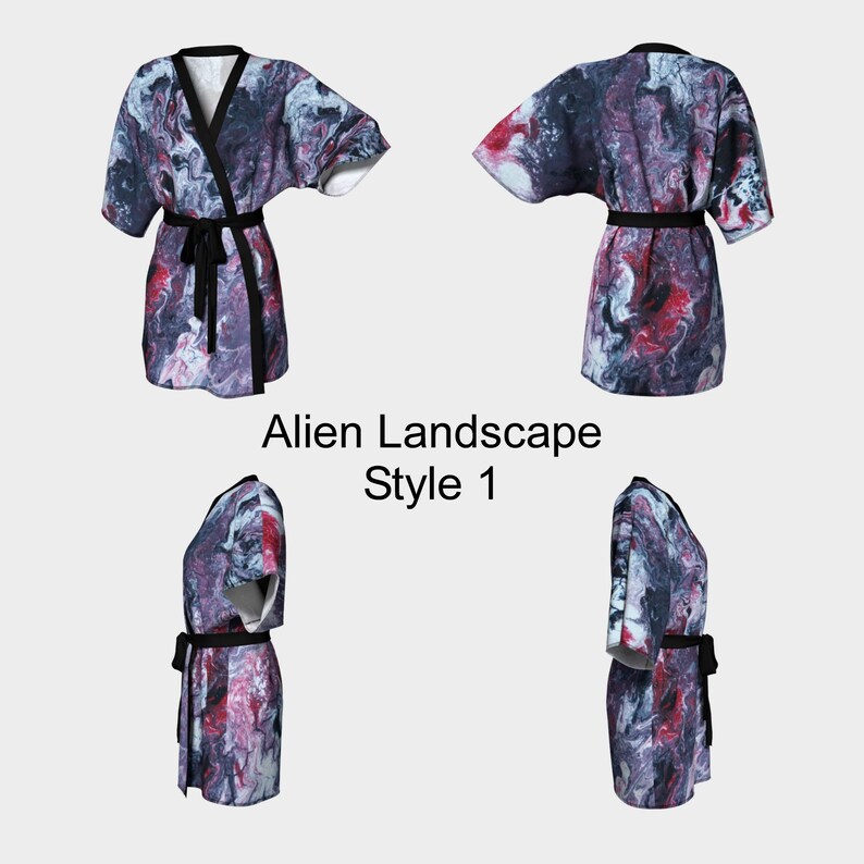 Fluid Art Knit Robe Spa Robe,Swimsuit Coverup Chiffon Artwork Bride Robe Dark Pour Painting Bridesmaid Robe Coverup Kimono Robe