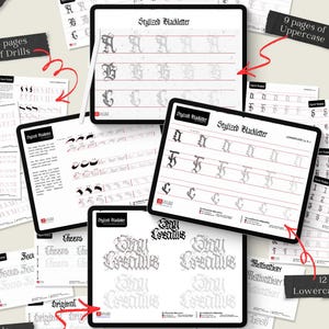 Stylized Blackletter E-Workbook Bundle for Procreate and Print!
