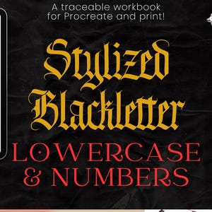 Lowercase Stylized Blackletter Workbook: for Procreate and Print! Learn Modern Blackletter Calligraphy