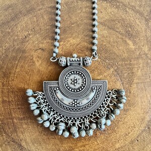 Vintage Tribal Necklace Adorned with bells, statement necklace