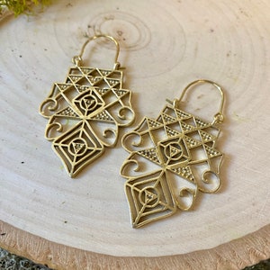 Sri Yantra Earrings ~ Shri Yantra / Shree Yantra Earrings ~ Shree Chakra Earrings ~ Sacred Geometry Earrings ~ Vidya Yantra