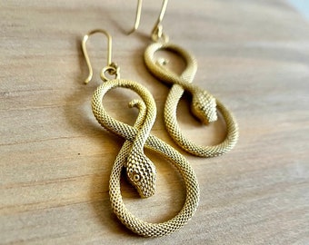 Infinity Schlange Ohrringe, Schlange Python Kobra Schmuck