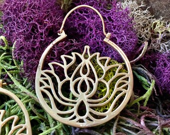 Lotus Earrings ~ chakra boho spiritual earrings jewelry