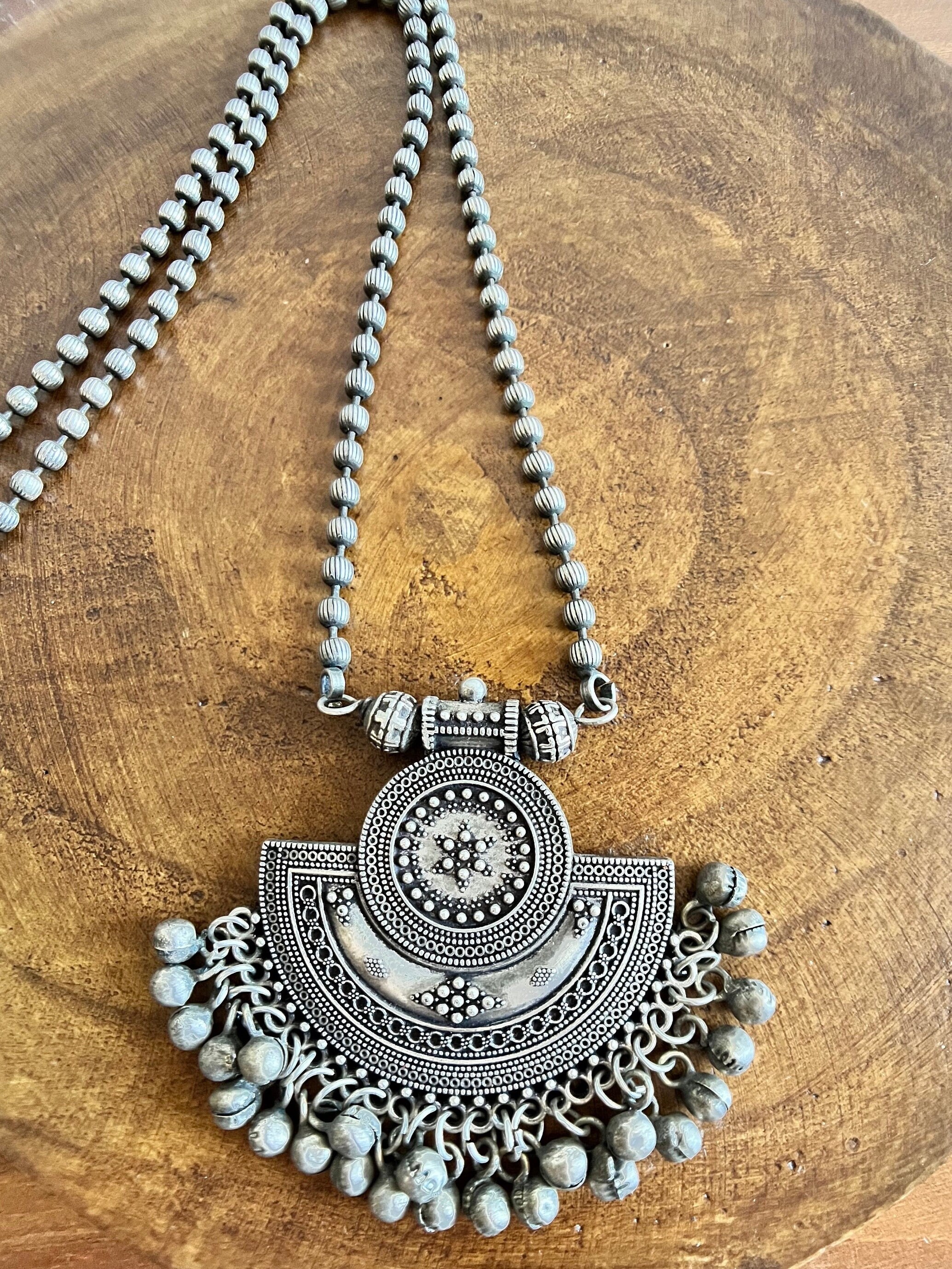 Vintage Tribal Necklace Adorned With Bells, Statement Necklace - Etsy