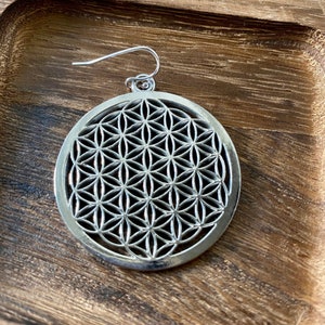 Flower Of Life Earrings ~  Sacred Geometry Seed of life mamdala earrings ~ boho style spiritual jewelry