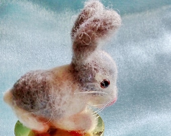 Needle felted Rabbit. Needle felted Animal. Needle felted soft sculpture.ooak