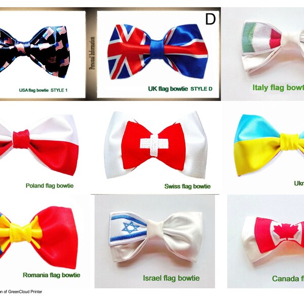 One Bowtie Usa,Italy,Romania,Ukrain,Israel,Poland,Swiss,Uk,Canada ,hand sewn pre tied bowties