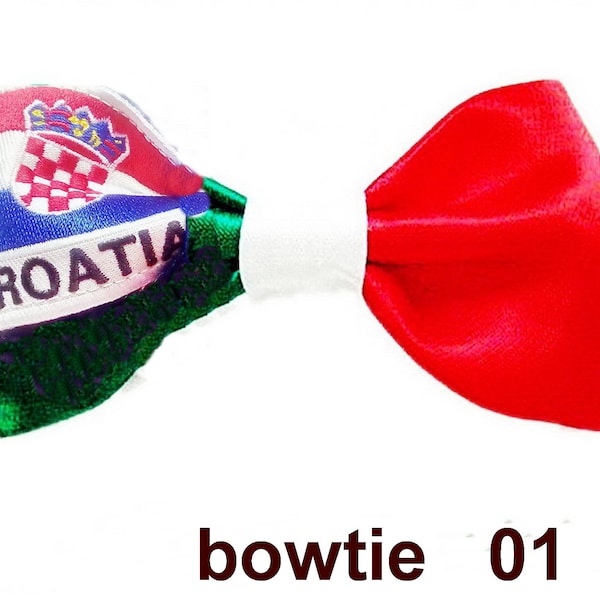 Bowtie, Croatia, Italian  flag hand sewn pre tied bowties