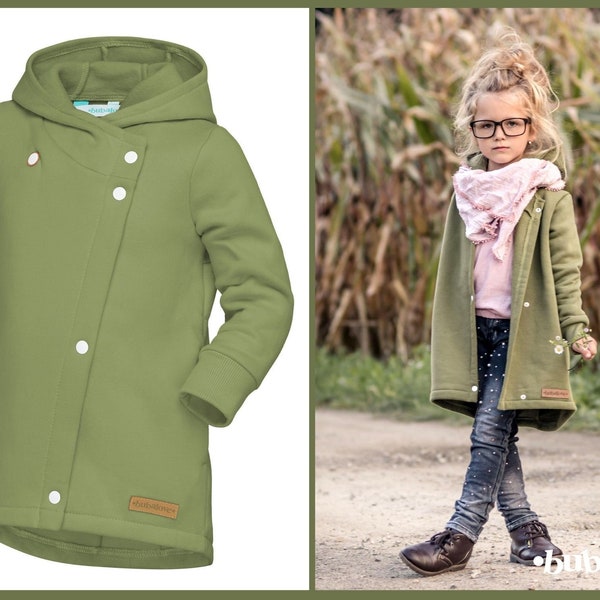 Children's coat, girls olive coat, green boys jacket, boys autumn jacket, boys clothing, boys khaki sweatshirt.