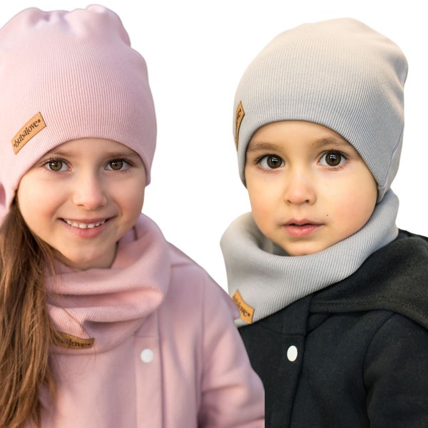 Children's cotton set (cap and schal) - many colours.