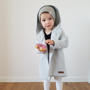 Gray girl's spring coat, boys clothing, children's sweatshirt, unisex spring jacket, cute baby clothes, walk jacket.