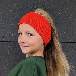 Stirnband Kinder aus Baumwolle – geripptes Haarband Mädchen – doppellagig und elastisch