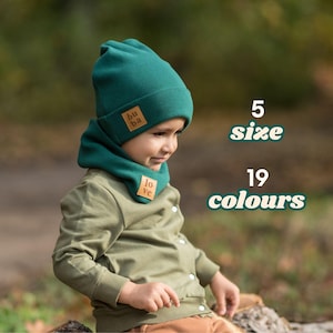 0-12 J - Kinder Set: Mütze und Schal - leichte Baumwollmütze für Mädchen & Jungen - 19 Farbe