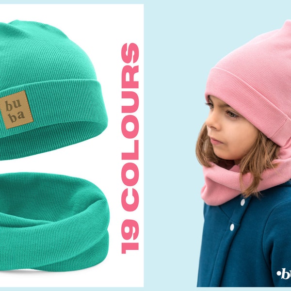 Winter children's cap and loopschal - 19 colours.