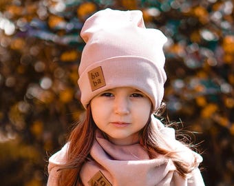 Kids Winter Hat with Neck Warmer Set – Soft Double Cotton Knit, Warm and Stretchy – Beanie for Boys & Girls, Ages 0–12, Fall Winter