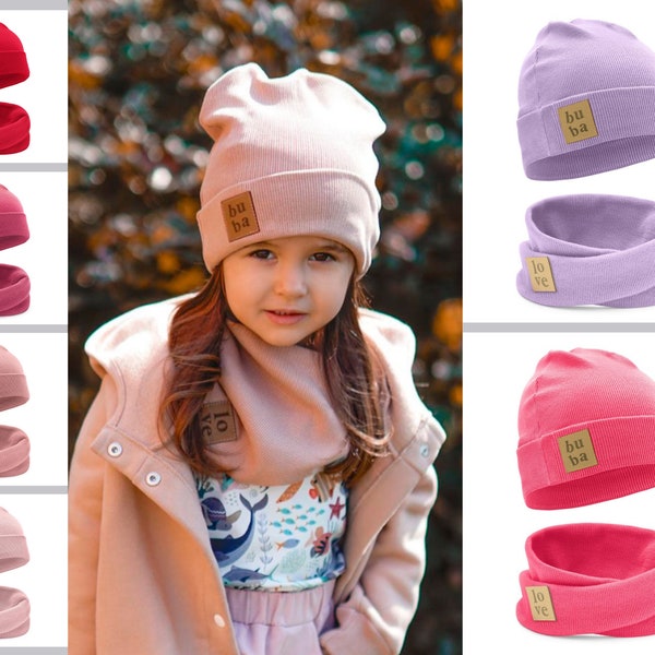 SET. Winter children's cap and loopschal - various colours