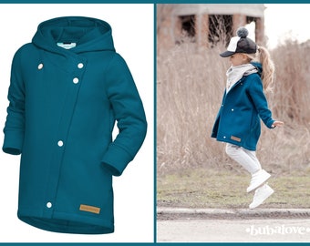 Cappotto per bambini, cappotto primaverile, felpa per bambini, cappotto autunnale per ragazza, giacca blu scuro, vestiti per bambini, felpa con cappuccio per ragazza, vestito per ragazza.