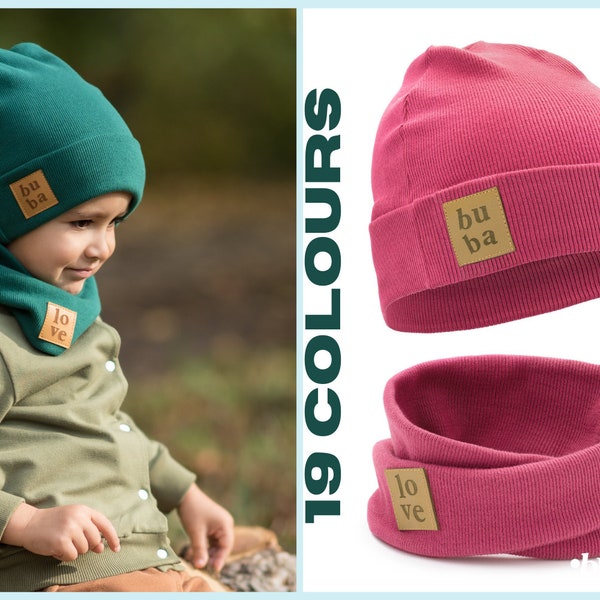 SET. Spring/autumn children's cap and scarf - many colours.