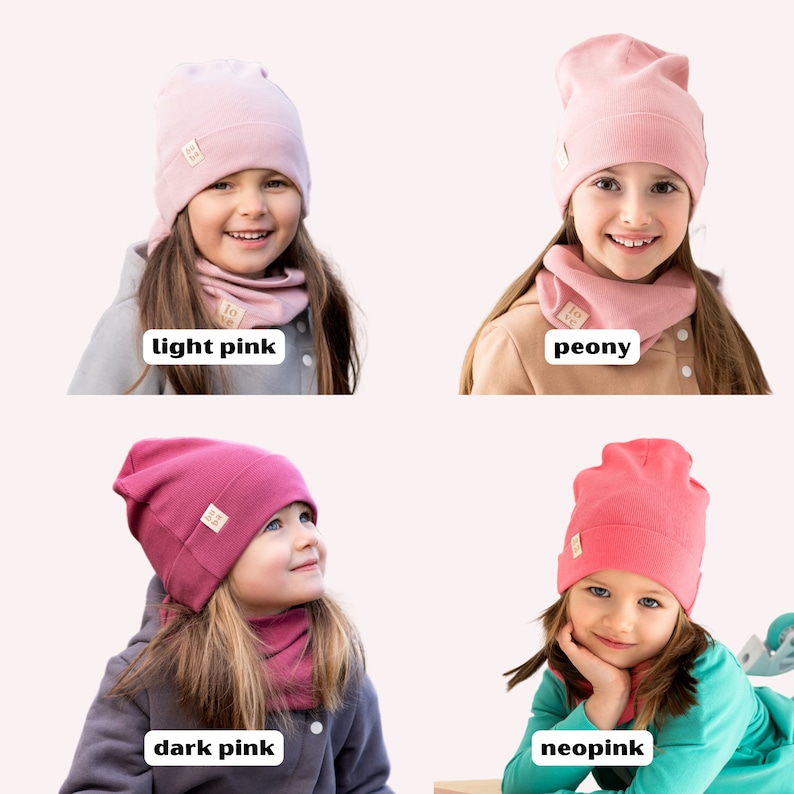 SET. Spring autumn cotton children's cap and loopschal image 2