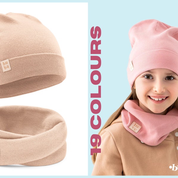 SET. Spring autumn cotton children's cap and loopschal