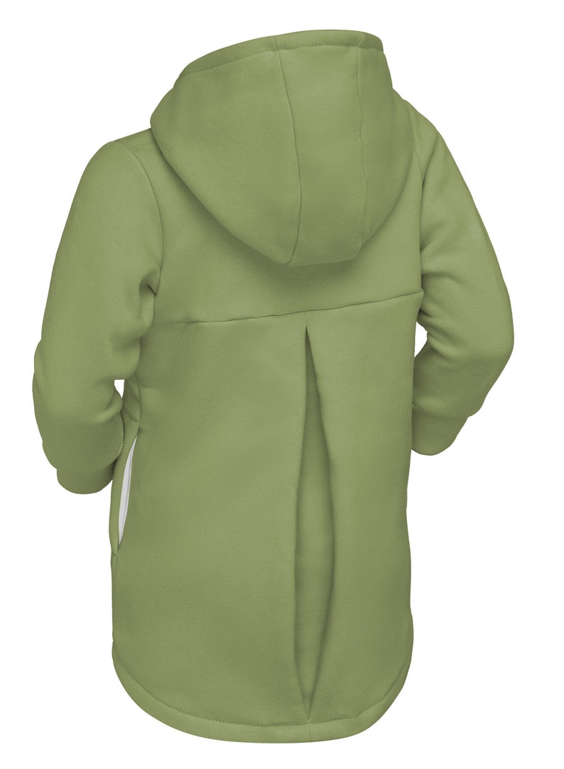 Kinderjacke, Jacke für Mädchen, Mädchenmantel, olive mantel. Bild 4