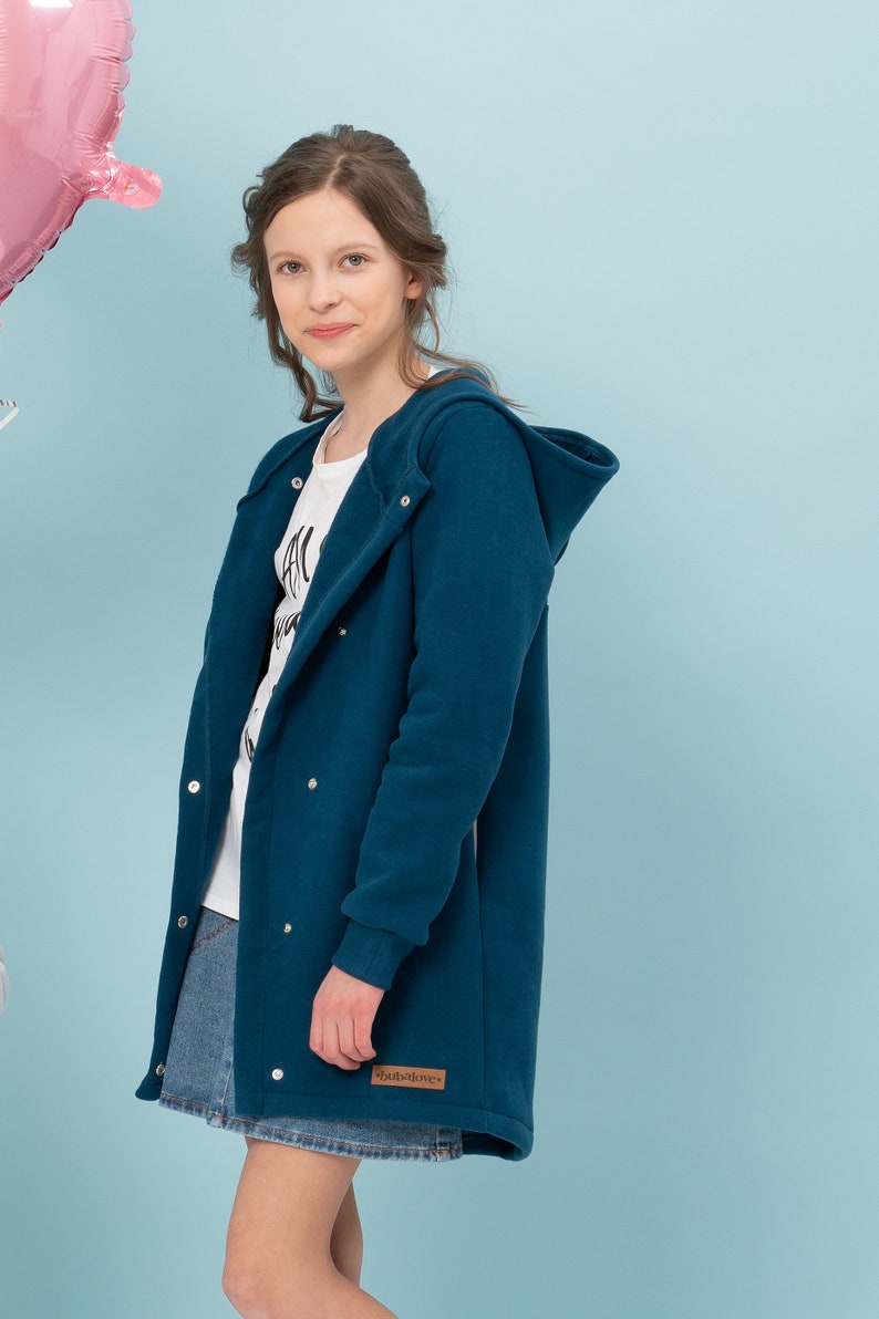 Veste fille bleu marine. Sweat-shirt de printemps pour garçons. Tenue d'automne pour fille. Manteau bébé. Manteau bleu marine. Veste bleu marine pour filles. Sweat à capuche pour enfants. image 6