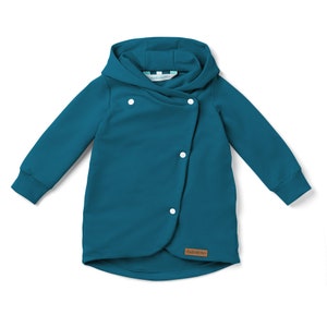 Children's cotton sweatshirt, spring marine blue sweatshirt, loose hoodie, blue coat for girls, spring jacket. image 1