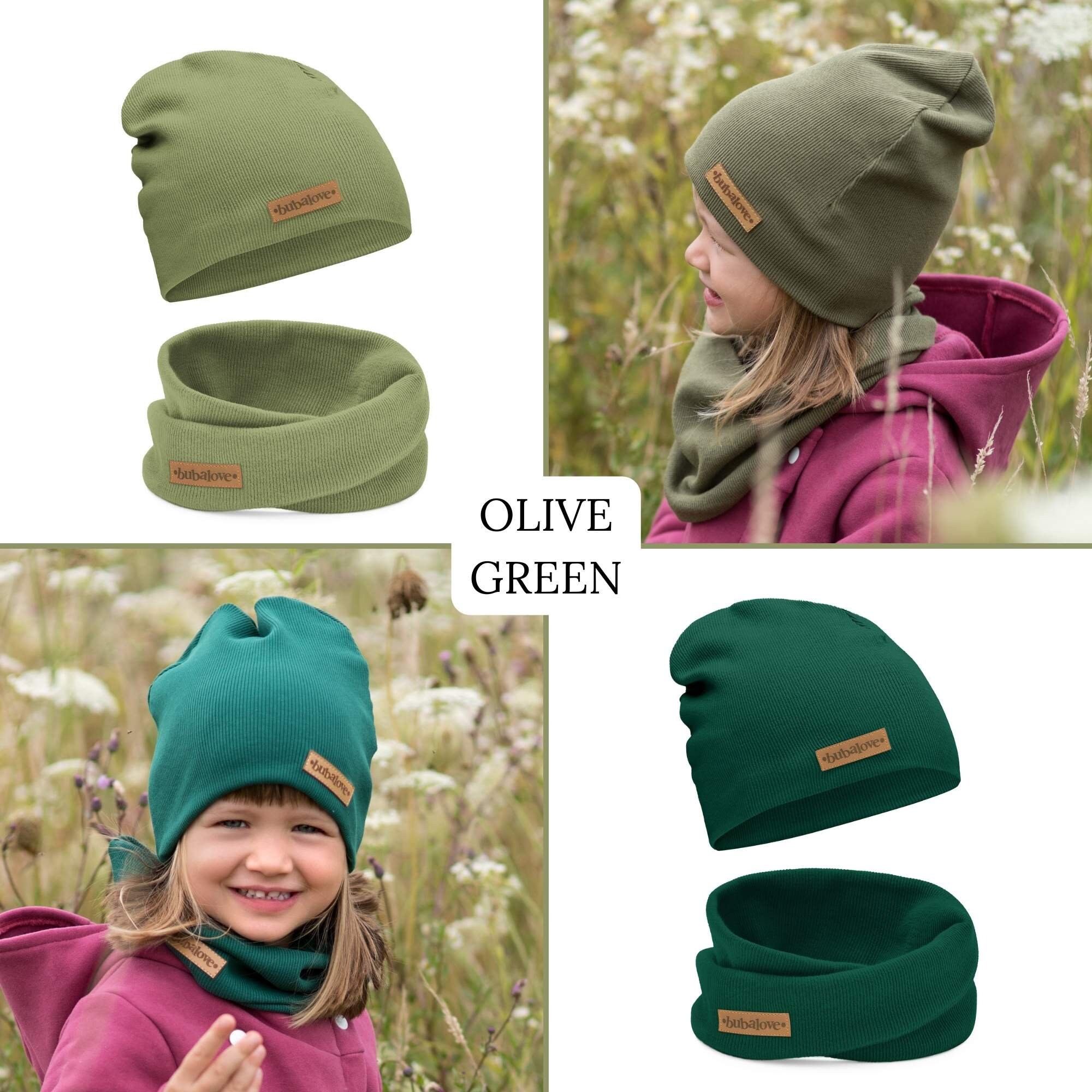 Bubalove - Set di Berretto e Sciarpa - Cappello Cotone - Colletto