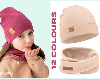 Ensemble pour enfants bonnet et loopschal, printemps-automne. BL