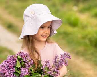 Hat with brim, children's hat for summer made of cotton