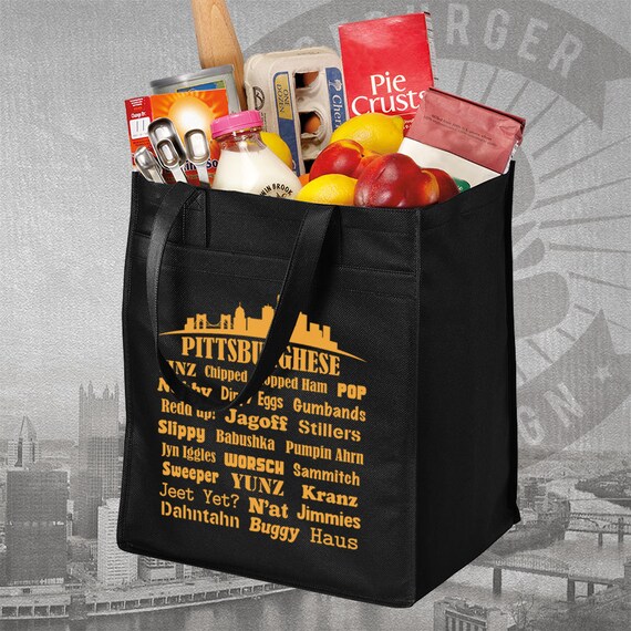 Reusable Grocery Bag With Pittsburghese Sayings Yinzer Gift Etsy