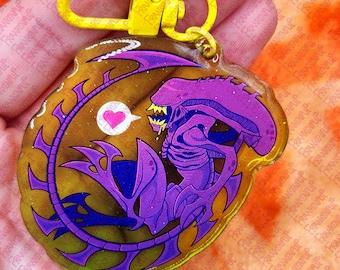 Alien doppelseitiger Schlüsselanhänger