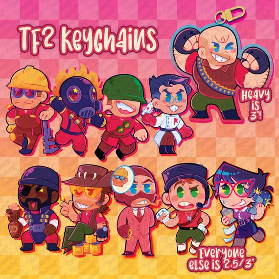 Team Fortress 2 Double Sided Keychains