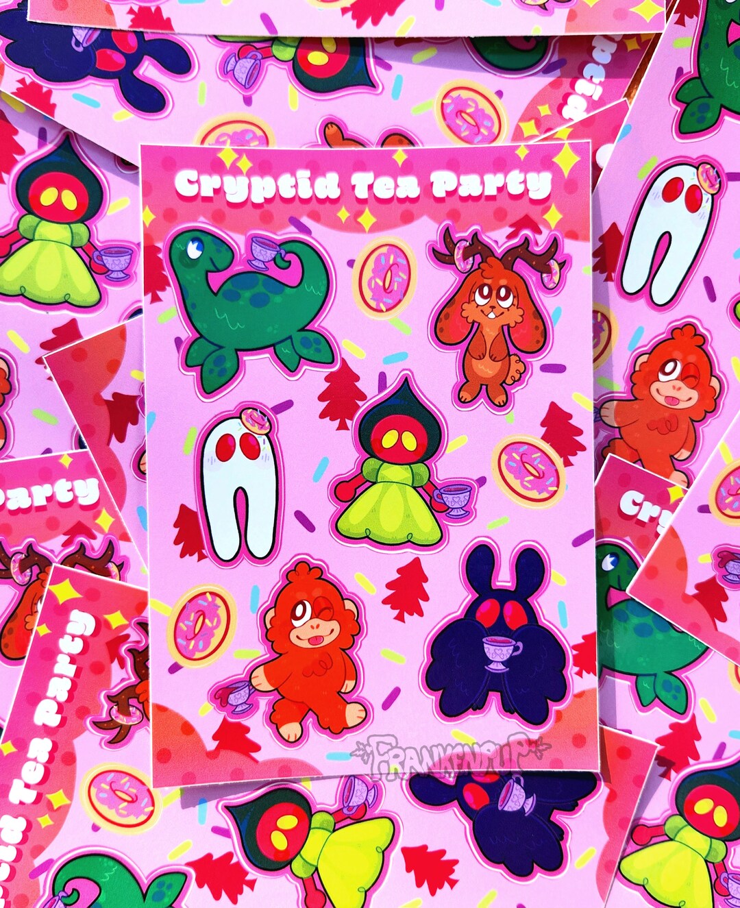 Cryptid Tea Party Sticker Sheet - Etsy Australia